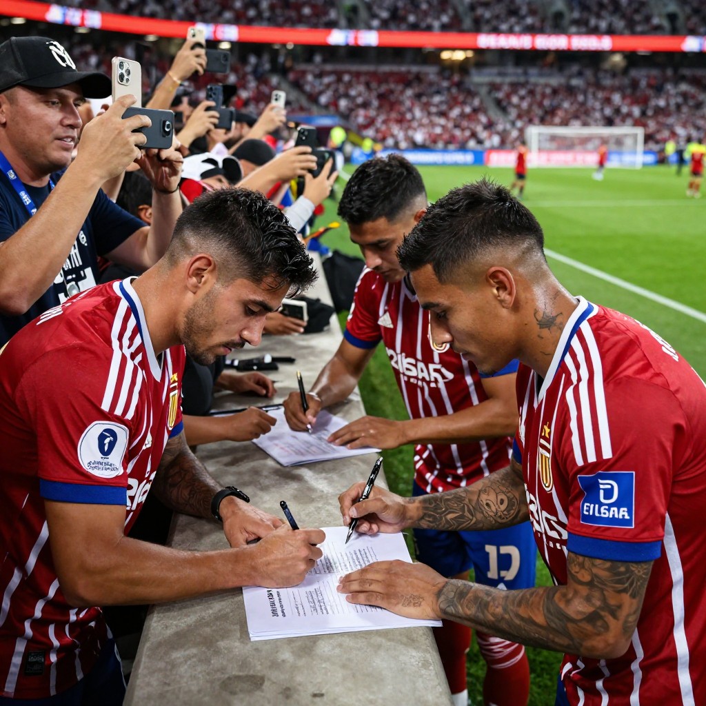 Jugadores de chivas conviven con sus aficionados con autógrafos y fotografías