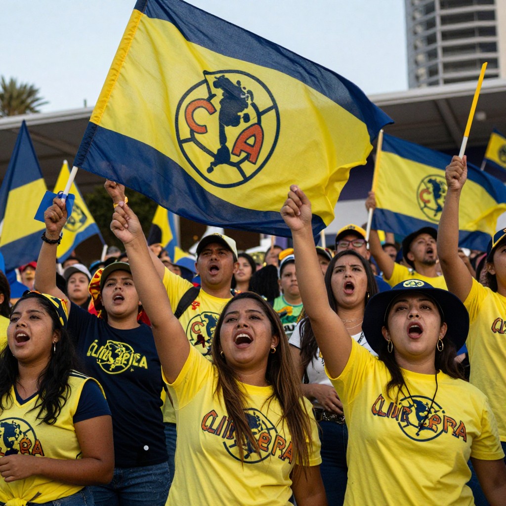 La afición del américa organiza un espectacular banderazo en san diego antes del partido